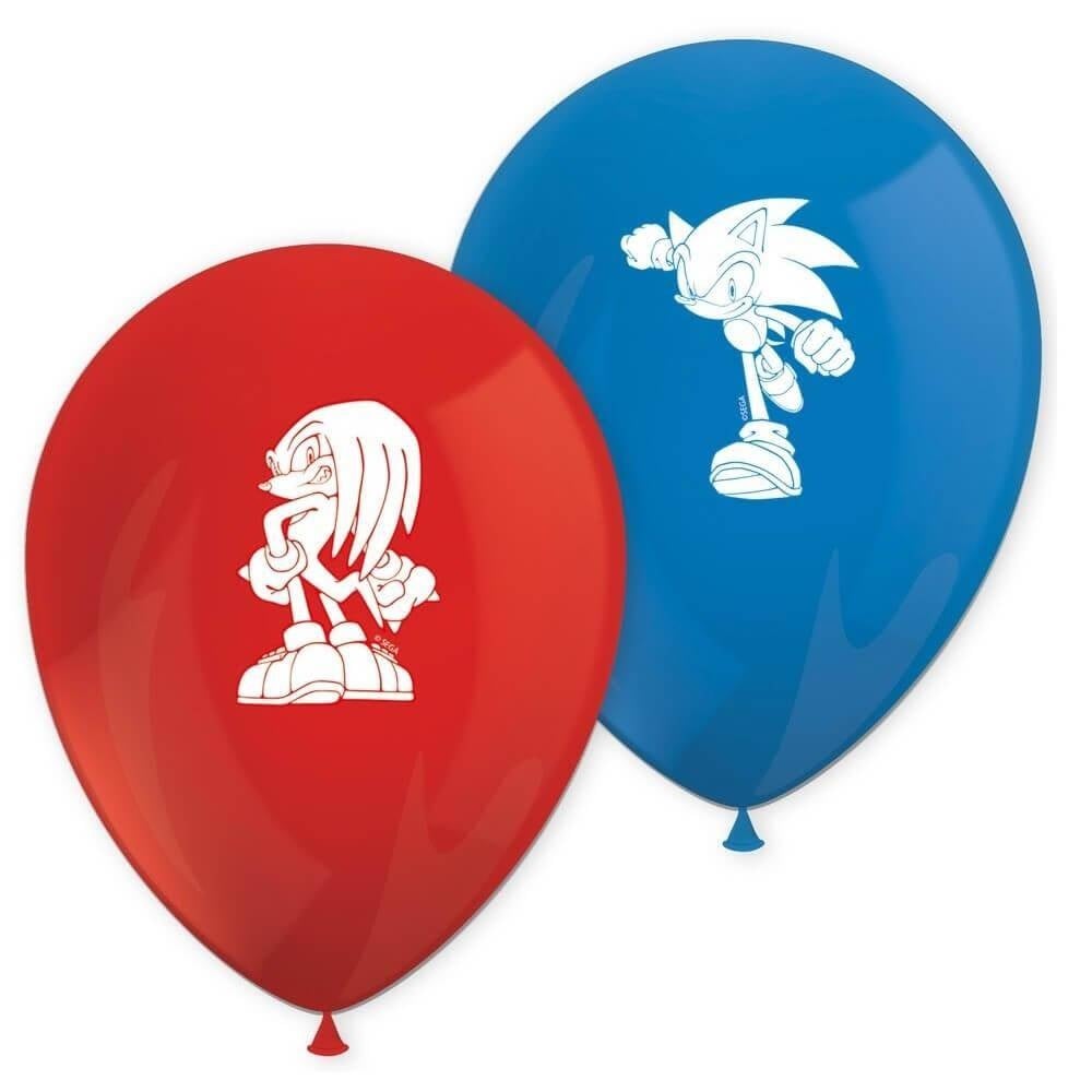 Латексови балони Соник Таралежа Sonic the Hedgehog, 8 броя | Partilino.com