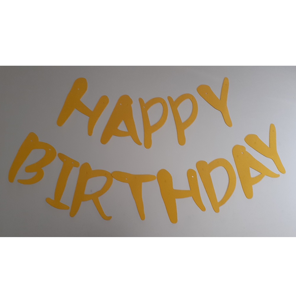 Банер за рожден ден злато брокат отделни букви Happy Birthday ...