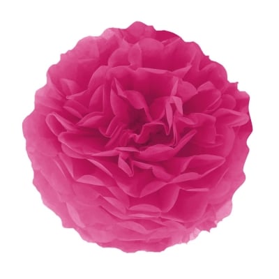 Розов декоративен хартиен помпон, циклама, 25 см