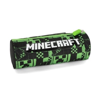 Ученически несесер цилиндър Minecraft Pixels Green