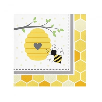 Парти салфетки пчелички с кошер BUMBLEBEE BABY, 16 броя