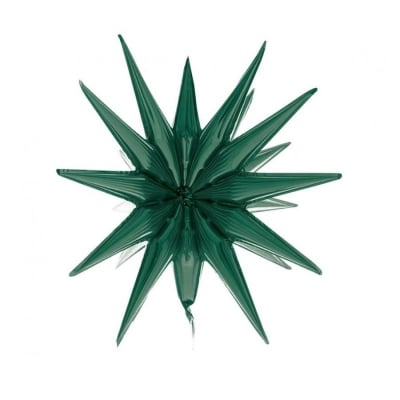 Фолиев балон звезда 3D бутилково зелено, 50 см