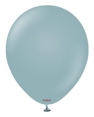 Kръгъл балон сивосин пастел, Retro Storm Kalisan, 30 см, 1 брой