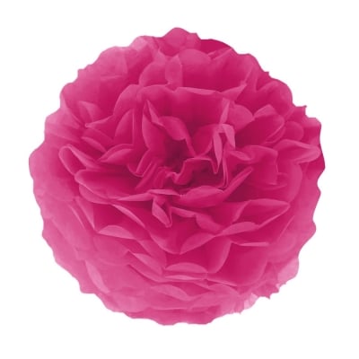 Розов декоративен хартиен помпон, циклама, 30 см