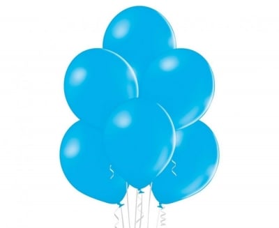 Син балон пастел 27 см Cyan blue B85 445 Belbal, пакет 50 броя