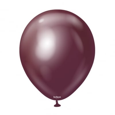 Балони хром бордо, Mirror Burgundy Kalisan, 30 см, пакет 50 броя