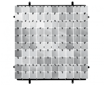 Панел за сребърна пайетена фонова стена, черен гръб мрежа, 30 х 30 см