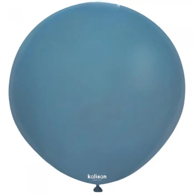 Кръгли тъмносиво-сини балони, Retro Denim Kalisan, 48 см, пакет 25 броя