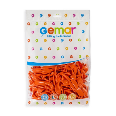 Малки оранжеви балони линк 16 см GL6/04, пакет 100 броя