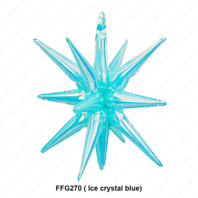 Фолиев балон светлосиня иридесцентна звезда 4D, 50 см