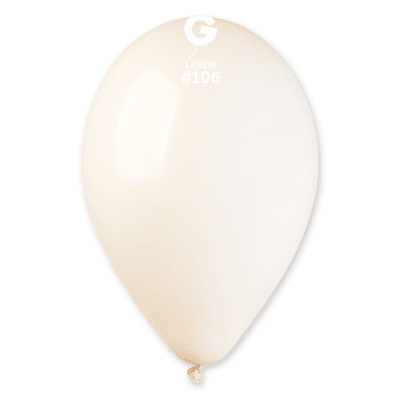 Балон бледожълт макарон лен Linen G90/106 26 см, Gemar, 1 брой