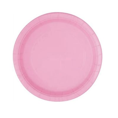 Розови чинии, бебешко розово, 23 см, 16 броя