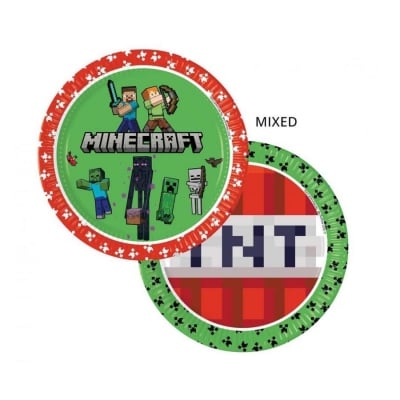 Големи чинийки ТНТ Майнкрафт TNT Minecraft, 8 бр