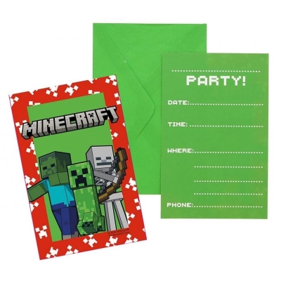 Парти покана ТНТ Майнкрафт TNT Minecraft, с плик