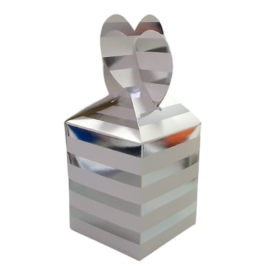 Кутийка за лакомства и подаръчета - сребро металик рае