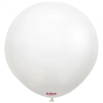 Кръгъл бял балон Standart White 48 см, Kalisan, 1 брой