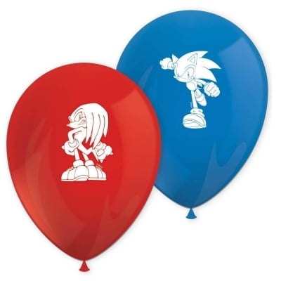 Латексови балони Соник Таралежа Sonic the Hedgehog, 8 броя