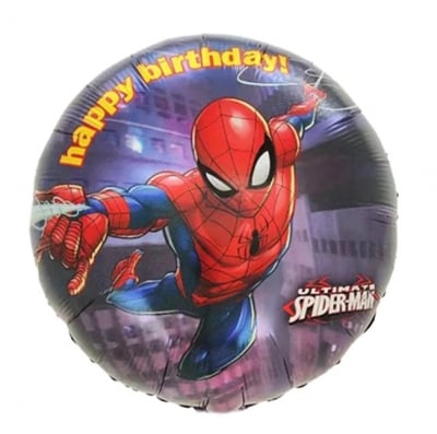 Фолиев балон Спайдърмен Spider-Man Happy Birthday, кръг 45 см