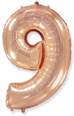 Балон Цифра 9 - Розово злато, 100 см