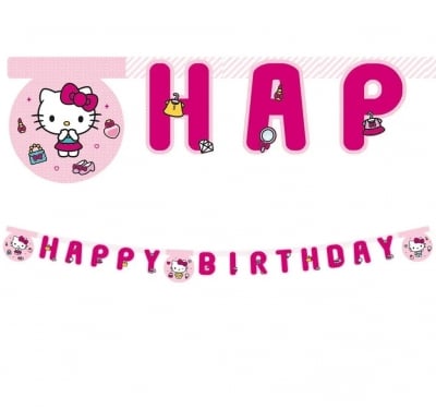 Банер Happy Birthday Хелоу Кити Hello Kitty