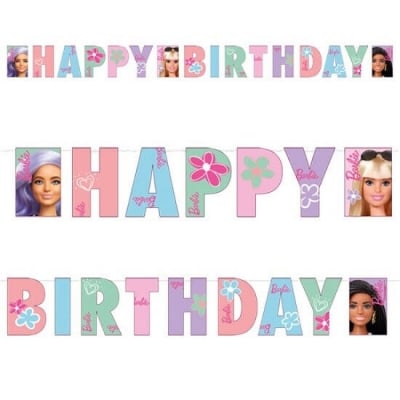 Банер Happy Birthday Барби, Barbie Sweet Life