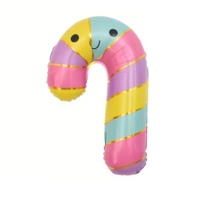 Фолиев балон захарно бастунче с личице Candy party, 48 х 75 см