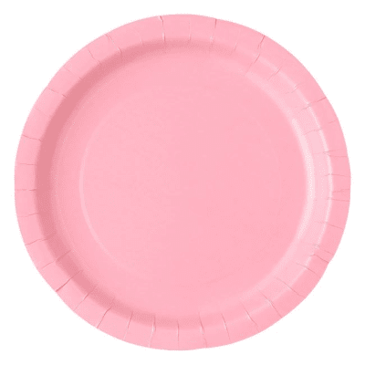 Големи чинийки бебешко розово картон, 10 броя