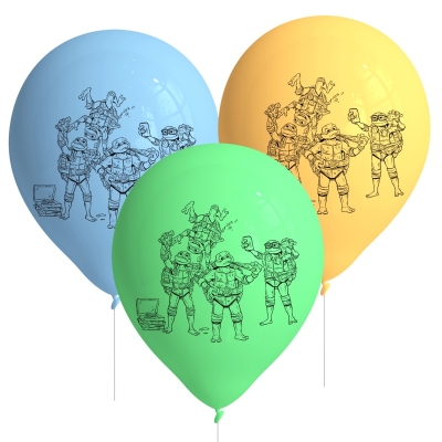 Балони латекс Костенурките Нинджа, 8 броя