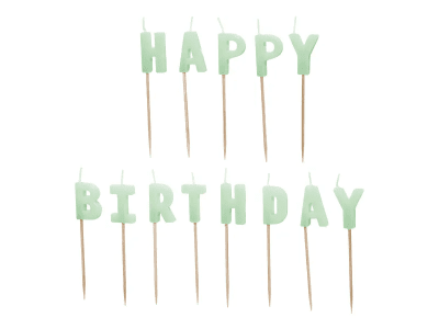 Свещи букви мента Happy Birthday