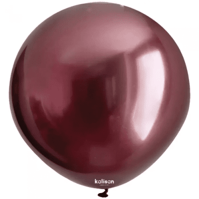 Кръгъл балон хром бордо, Mirror Burgundy Kalisan, 48 см, 1 брой