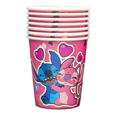 Парти чаши Ейнджъл и Стич Stitch, картон, 10 броя