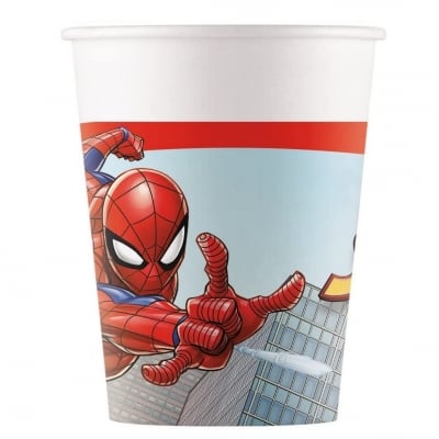 Парти чаши Спайдърмен Spider-Man Crime Fighter картон, 8 броя