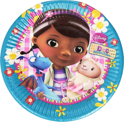 Парти чинийки Док Макплюшинс/ Doc McStuffins сини, 19.5 см, 8 броя