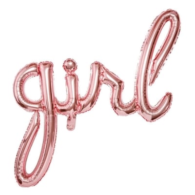 Фолиев балон надпис букви Girl, розово злато