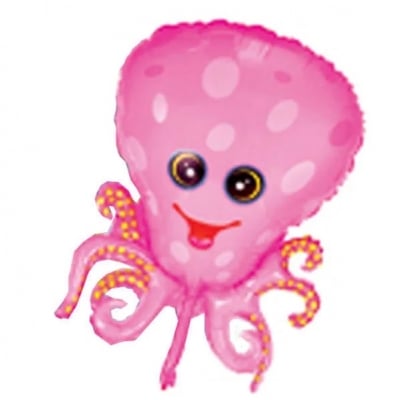Фолиев балон розов октопод, 49 х 68 см