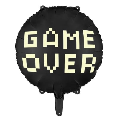 Балон Game Over геймърско парти, кръг 45 см