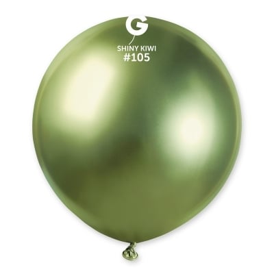 Кръгъл светлозелен балон хром Shiny Kiwi Green Gemar GB150/105 48 см, 1 брой