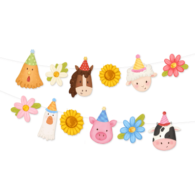 Гирлянд домашни животни, парти село, ферма