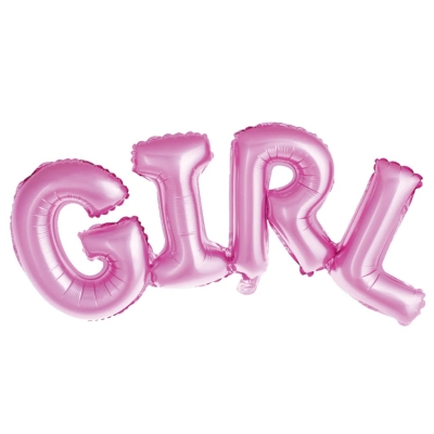 Розов балон надпис GIRL момиче, 107 х 38 см