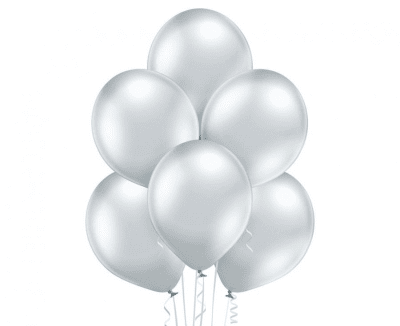 Балони хром сребро Glossy Silver Belbal 30 см, пакет 50 броя