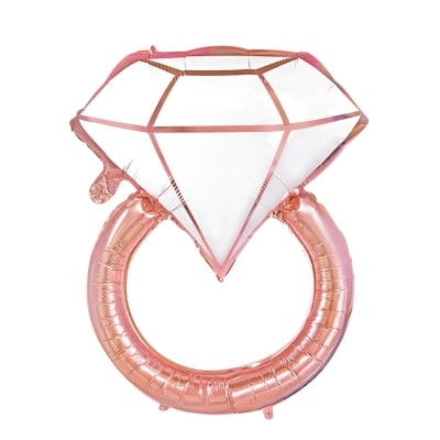 Балон годежен пръстен, розово злато, 67 х 80 см