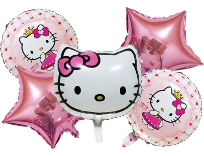 Комплект балони Хелоу Кити Hello Kitty, звезди, 5 броя