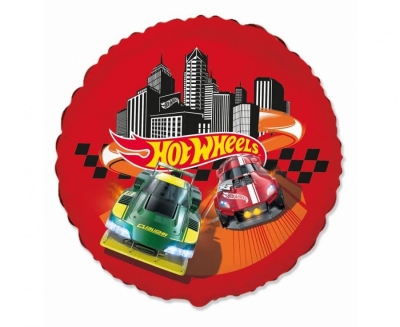 Фолиев балон Hot Wheels, състезателни коли, кръг 43 см