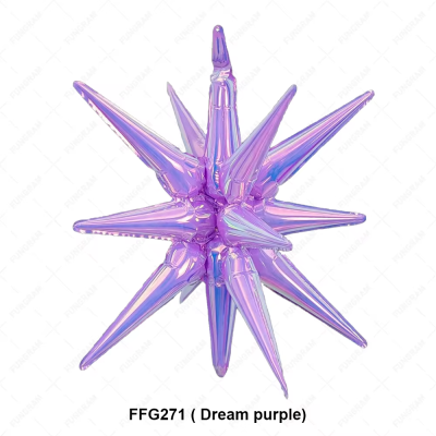 Фолиев балон лилава иридесцентна звезда 4D, 50 см