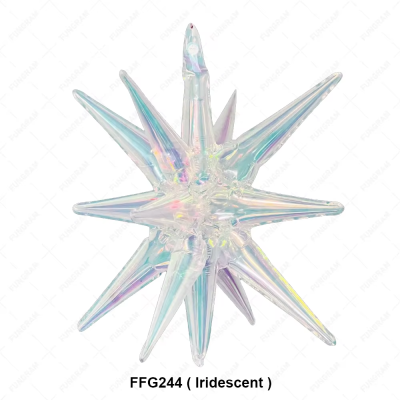 Фолиев балон прозрачна иридесцентна звезда 4D, 50 см