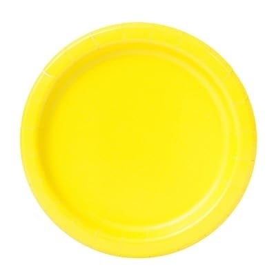 Големи жълти чинийки неон, картон, 16 броя