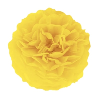 Декоративен хартиен помпон, жълт, 35 см