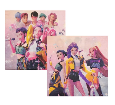 Парти салфетки Кей поп K-Pop Demon Hunters, 20 броя
