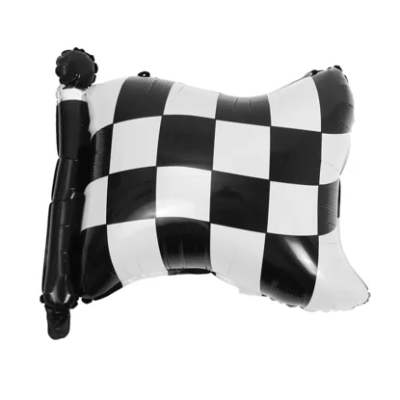 Фолиев балон кариран флаг, знаме бели и черни квадрати Racing, 42 х 50 см