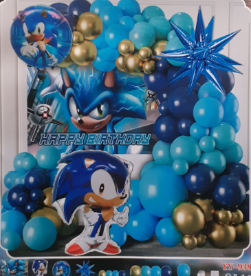 Комплект за украса рожден ден Соник Таралежа Sonic the Hedgehog, плакат и балони
